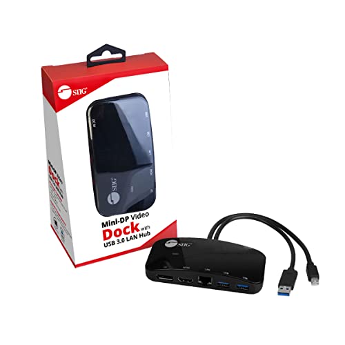 Siig Mini Displayport Thunderbolt 2 1080P Video Dock/Docking Station - 1080P Hdmi Or Displayport (Dp) - Usb 3.0 And Gb Ethernet Adapter Hub For Macbook, Surface Pro 2/3/4/5 And Laptop(Ju-H30412-S1),Black #TOP6