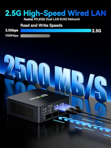 Image of GMKtec M5 Ultra Gaming Mini PC Ryzen 7 7730U (Upgraded 7430U / 5825U), 32GB RAM 512GB SSD Dual NIC LAN 2.5GbE Desktop Computers, Triple 4K Display, WiFi 6E, USB-C, BT 5.2, DP, HDMI 2.0