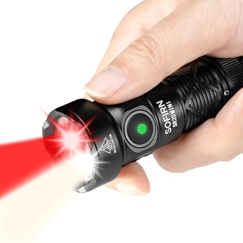 sofirn LED Rechargeable Red Flashlight, SR20 Mini Bright Flashlig...