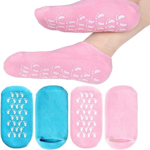 Image of Zuvexa Moisturizing Spa Gel Socks for Cracked Heels & Dry Feet - Hydrating, Softening, Repair Socks for Women & Men - Reusable, Washable, Non-Slip Cotton with Enriched Gel Lining (Pack of 1, 1, count)