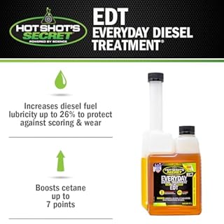 Hot Shot’s Secret Everyday Diesel Treatment EDT 16 oz Squeeze – Treats 400 Gallons – 6-in-1 Diesel Fuel Additive, Injector and Fuel System Cleaner, Boosts Cetane