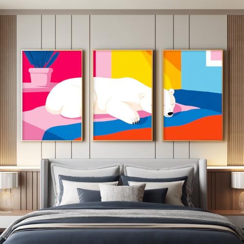 Lienzos minimalistas de animales en rosa y magenta para iluminar tu sala de estar 5