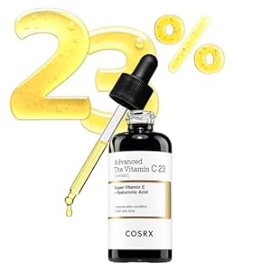 COSRX Advanced Pure Vitamin C 23% Serum with Vitamin E & Glutathione (Renewal), Korean Vitamin C Serum for Fine Lines, Uneven Skin Tone & Dull Skin, 0.67oz, Korean Skin Care, Stocking stuffers