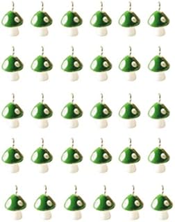 MILISTEN 30pcs Mini Mushroom Pendants Charms Jewelry Making Charms for DIY Craft Necklace Bracelet Earrings Keychain Jewelry Making Green 12MM