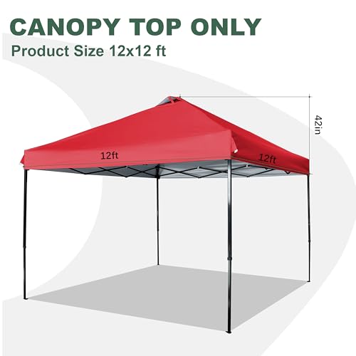 SCOCANOPY Replacement Top with Air Vent for 12x12 Canopy Frame, Canopy Cover ONLY, (Red) by SCOCANOPY - Image 2