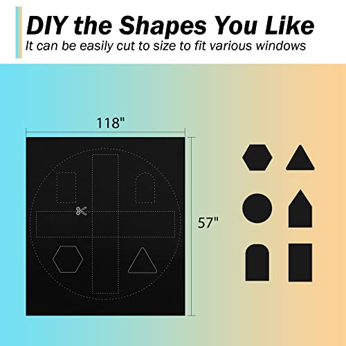 Vanten Portable Blackout Curtains,118" X 57" Blackout Shades Cut To Size To Fit Any Window, Black Out Curtains Easy To Stick On, Ideal For Temporary Blackout Shades For Baby Nursery, Bedroom, Travel #TOP3