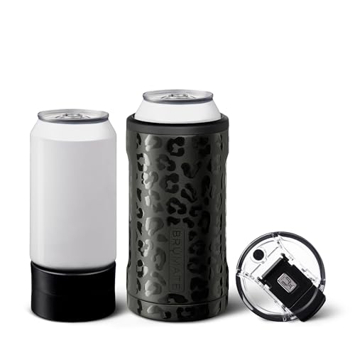 BrÃ¼Mate Hopsulator Trio 3-in-1 Insulated Can Cooler for 12oz / 16oz Cans + 100% Leak Proof Tumbler with Lid | Insulated for Beer, Soda, and Energy Drinks (Onyx Leopard)