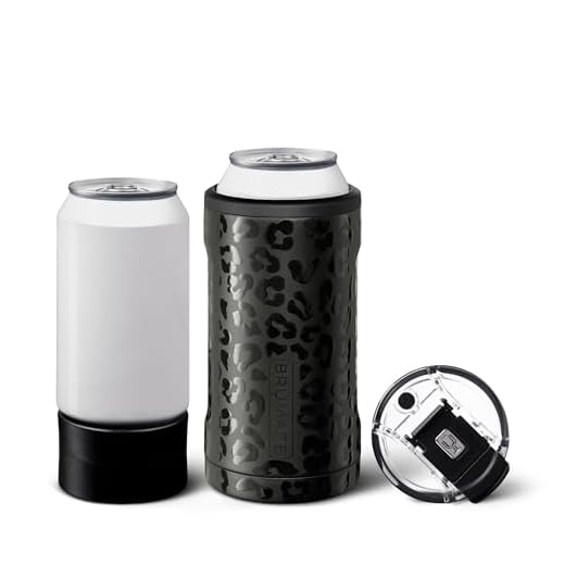 BrüMate Hopsulator Trio 3-in-1 Insulated Can Cooler for 12oz / 16oz Cans + 100% Leak Proof Tumbler with Lid | Insulated for Beer, Soda, and Energy Drinks (Onyx Leopard)