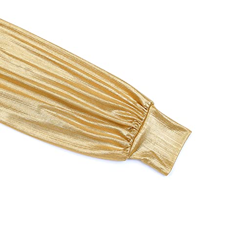 PESION Womens Casual Bishop Sleeve Blouse Boat Neck T-Shirts Tunic Tops3