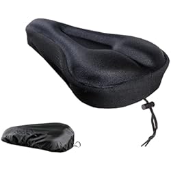 Forro Para Bicicleta Spinning Urban - Cojín de Silicona para Sillín de Bicicleta, Transpirable y Cómodo Funda de Sillín con Funda Protectora Impermeable para Bicicleta de Ciudad, Bicicleta Eléctrica, MTB, Racing - Negro
