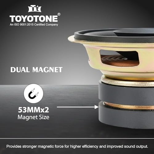 Image of TOYOTONE 3 inch Inch Full-Range Speaker | Dual Cone | 20W Nominal | 40W Max | 4-Ohms | Copper Coil | 53mm Dual Magnet | High Sensitivity | Ideal for Home & Car Audio