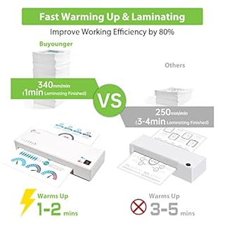 Plastificatrice 4 in 1 a caldo e a freddo e 40 pouches, per formati A4, A5, A6, con tagliacarta e arrotondatrice di angoli, per ufficio, casa, menù di ristoranti, scuola