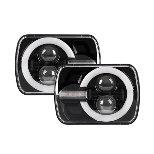 Feux avants auto LED 7x6 de qualité supérieure pour rénovation Cherokee XJ H6054