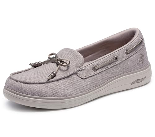 Skechers Women's On-The-Go Inspire Nautical Loafer, Taupe, 11