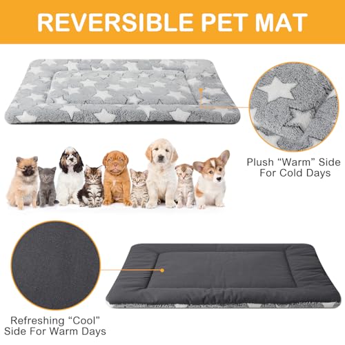 4 Pcs Dog Bed Mat Dog Crate Pad Reversible Dog Crate Mat Machine Washable Dog Bed Pad Star Pet Sleeping Mat Kennel Bed Pad for Crate for Small, Medium, Large Dog (Gray,18 x 24 x 1.6 Inch) 4 Pcs Dog Bed Mat Dog Crate Pad Reversible Dog Crate Mat Machine Washable Dog Bed Pad Star Pet Sleeping Mat Kennel Bed Pad for Crate for Small, Medium, Large Dog (Gray,18 x 24 x 1.6 Inch)