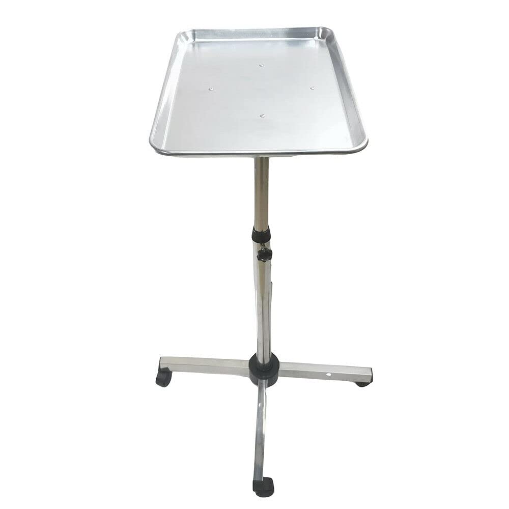 Chariot de coiffeur professionnel avec plateau en aluminium - Réglable en hauteur - Pour salon de coiffure, salon de beauté