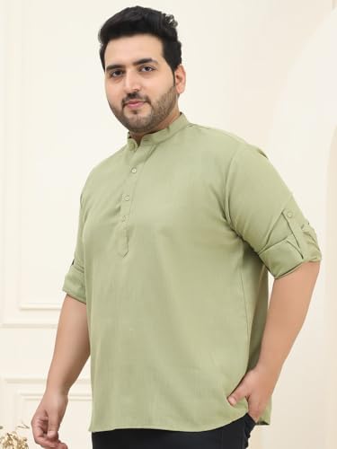 Image of SOJANYA Plus(Since 1958), Men's Cotton Short Kurta