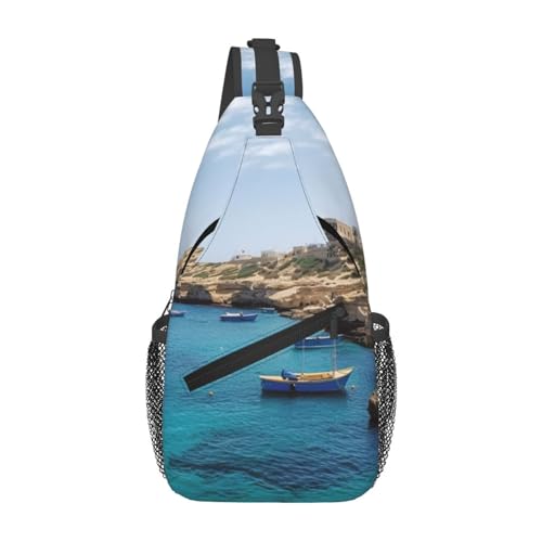 Bolso tipo sling unisex para trekking y viaje negro miniatura 6