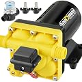 RV Water Pump, 12V DC Water Pump, 6GPM 70PSI Self-Priming Diaphragm Fresh Water Pump with Pressure Switch and Strainer for RV, Marine, Yacht, Caravan, Camper, Garden