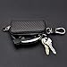 Car Keychain Holder Carbon Fiber Leather Car Smart Key Chain Holder Metal Hook Keyring Wallet Zipper Bag for Vehicle Keyless Entry For Men's Car Key Case Remote Key Fob