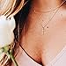 Befettly Women 14k Gold Filled Polished Layered Cross Necklace