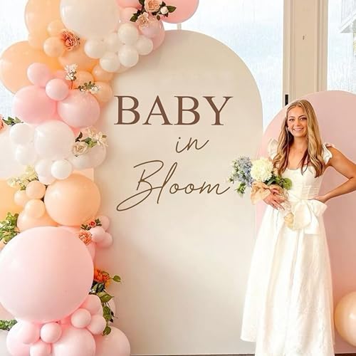 Baby in Bloom fondo con globo champagne para baby shower miniatura 2