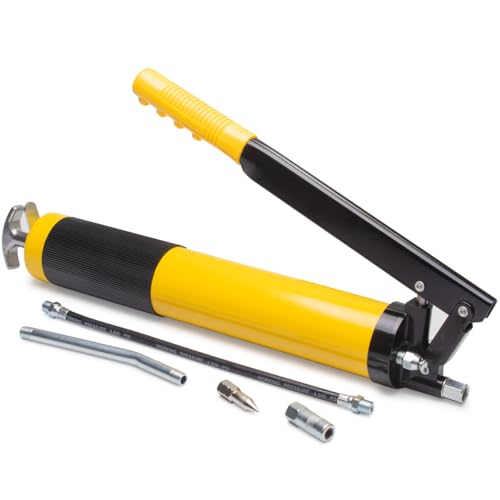 Engraxadeira Bomba De Graxa Manual Bico Rígido E Flexível 13 Polegadas