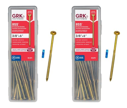 Image of GRK 12281 3 /8x6 Star Drive Washer Head Climatek Coated Steel RSS Rugged Structural Screws, 100 /Box