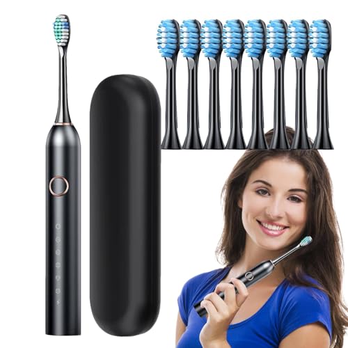 Cepillo de dientes eléctrico recargable - Cepillo de dientes eléctrico, cepillo de dientes rápido | Cepillo de dientes eléctrico recargable para adultos con temporizador incorporado de 2 minutos