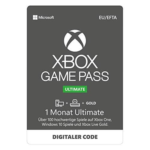Xbox Game Pass Ultimate | 1 Monate Mitgliedschaft | Xbox One/Win 10 PC - Download Code & Xbox Live - 10 EUR Carta Regalo [Xbox Live Codice Digital]