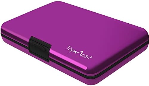 TopMost RFID-Blocking Aluminum Purple Wallet Credit Cards Holder for men & women - Slots for 12 Cards And Bills