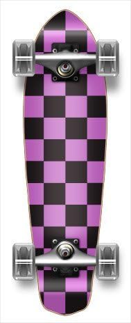 Micro Cruiser Checker & Bandana Complete Graphic Longboard - 25" X 6.5"