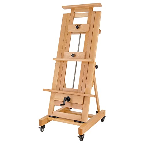 Meeden Extra Large Heavy-Duty Artist Easel,Professional Art Floor Easel For Painting Canvas,Holds Canvas Art Up To 67",Solid Beech Wood Studio Easel, Adjustable Easel Stand For Adults #TOP6