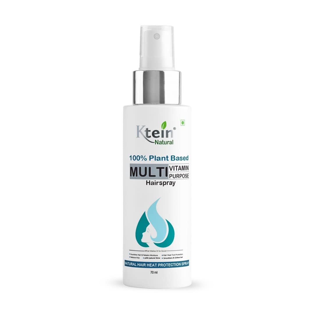 K.tein Natural 100% Plant Based Multi Vitamin Purpose with Deep Nourishment Hairspray for hair heat protection Frizz Free Hair 70ml, Black