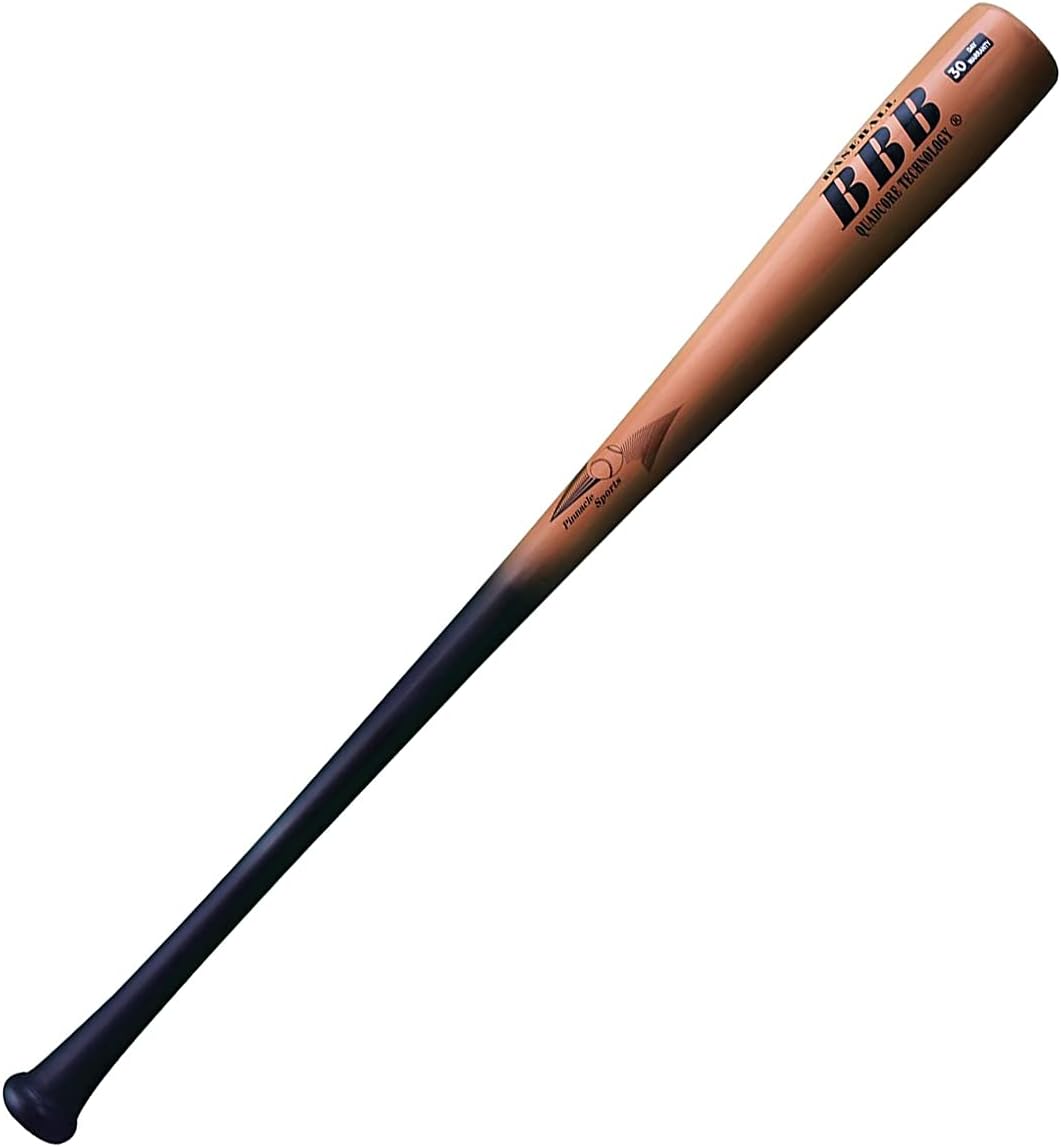 BamBooBat by Pinnacle Sports Equipment INC. Adult Quadcore Bamboo Baseball Bat with Cupped End - 30 Day Warranty