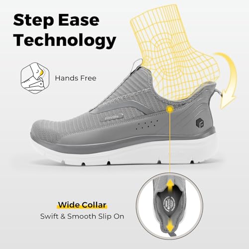 Image of FitVille Men's Extra Wide Slip on Walking Shoes with Arch Support Men Slip on Sneakers for Foot Pain Relief-Stepease V2