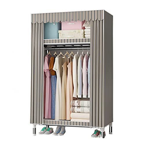 Armario portátil de lona y organizador de ropa plegable con estantes