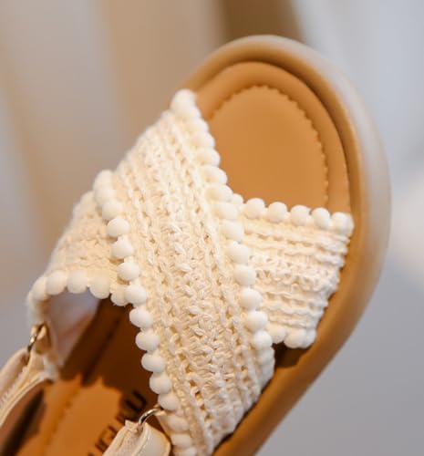 Girls Sandals Classic Open Toe Braided Comfort Soft Casual Summer Dress Shoes for Toddler/Little Kid3