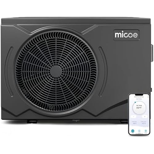 MICOE 58,000 BTU Pool Heat Pump, Inverter Pool Heater for 16,500 Gal Pools