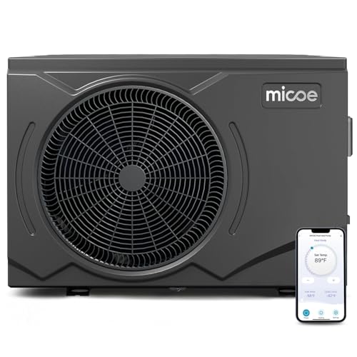 MICOE 35000BTU Inverter Heat Pump for Swimming Pools, Smart APP Control Pool Heater for Above Ground & Inground Pools up to 12000 Gallons, Titanium Heat Exchanger, Ultra Quiet, 220-240V by MICOE - Used condition - US$980.75