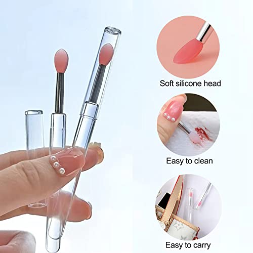 ELESDA Lip Brush, Silicone Lip Applicator Reusable 3PCS Lip Mask Applicator, Silicone Retractable Lip Gloss Balm Applicator Eyeshadow Lip Scrub Brush Applicators Disposable