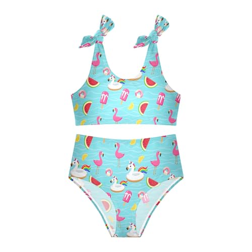 Image of Girls Tankini Swimsuit Bathing Suit Two Piece Bikini Summer Beach Swimwear with Adjustable Strap 3-12 Years