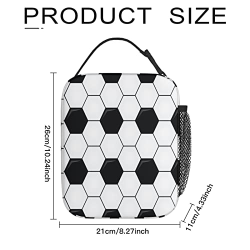 Lancheira de bola de futebol para mulheres e homens, lancheira reutilizável isolada para trabalho, e