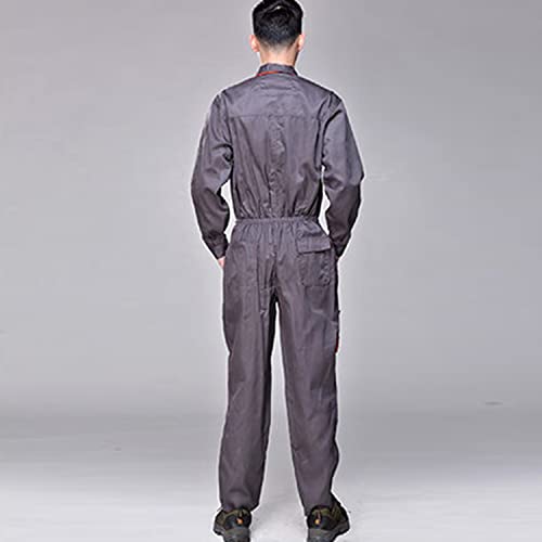 SocalmDown Macacão masculino à prova de poeira, mecânico, mecânico, trabalho, macacão de manga compr