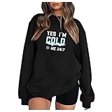 TURWXGSO Damen Sweatshirt Oversize Langarmshirt Lustig Muster Rundhals Pullover Langarm Gedruckt Sportshirt Herbst Winter Frühling Casual Tops Unisex T-Shirt Elegant Locker Bluse S-XXL