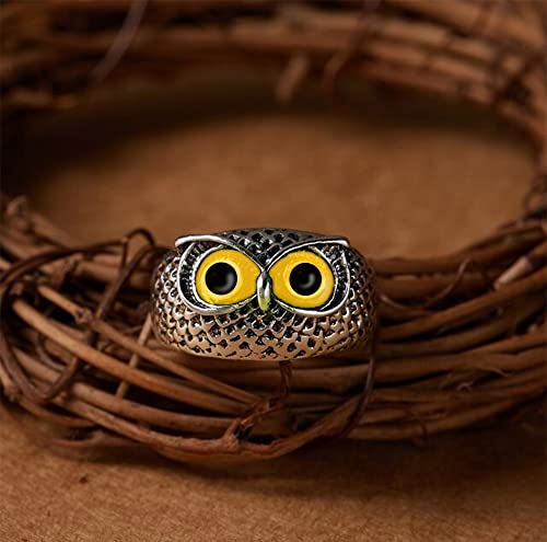 Bague de pouce œil de démon jaune et hibou symbole de chance - 2