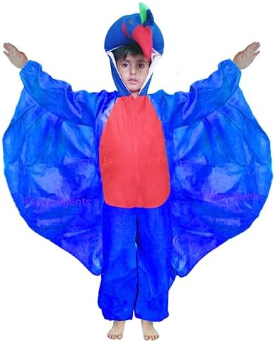 peacock Costume for Kids| Animal Peacock Dress/costume for Kids boy & girl | Parrot Fancy dress for kids Bird for Halloween, School Annual Function, Theme, Cosplay- Green
