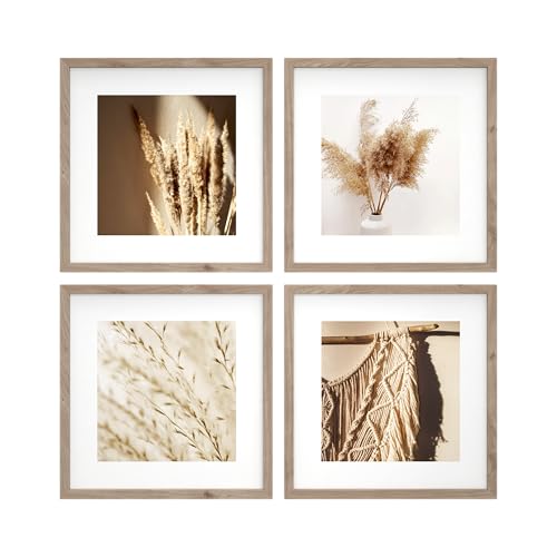Pampas minimaliste bohème STYLER lot de 4 tableaux prêts à suspendre
