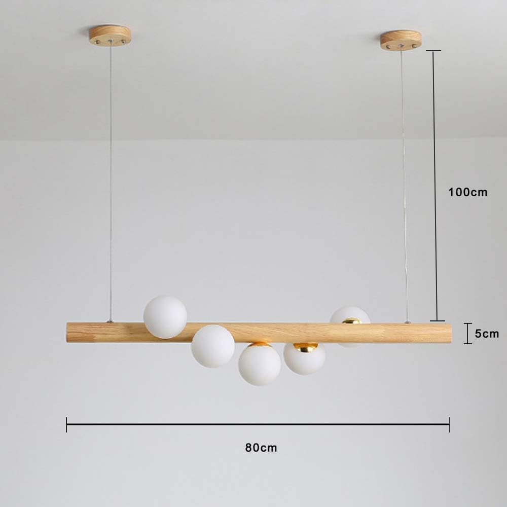 Lámpara-Colgante Lámparas-araña Mesa Madera Lámpara-techo - Vidrio Lámparas de Araña G9 Bombillas Lámparas de Araña Esféricas, Lámparas de Techo de Restaurante