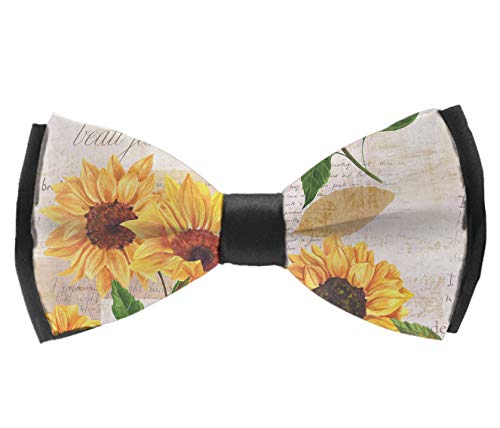L Wright-King Men's Pre Tied Bow Ties for Wedding Party Sunflower Adjustable Bowties